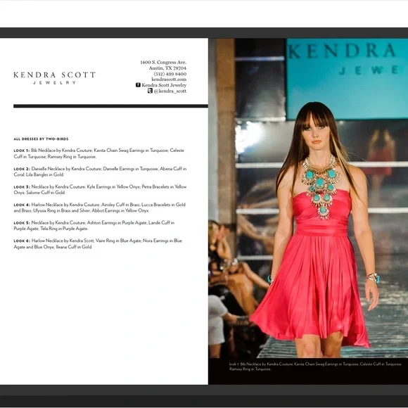 Kendra Scott Abena Turquoise Gold Cuff Bracelet Used on Runway Fashion Show 🥰 - Picture 5 of 15